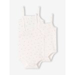 Lot 3 bodies fille bretelles coton bio �cru