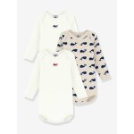 Lot de 3 bodies manches longues blanc
