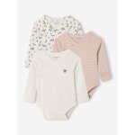 Lot de 3 bodies naissance �volutifs rose