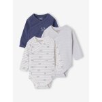 Lot de 3 bodies naissance gar�on manches longues bleu