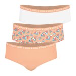 Lot de 3 boxers ecopack girl mode rose corail - pastèque - blanc Lot de 3 boxers ecopack girl mode rose corail - pastèque - blanc