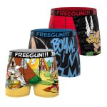 Lot de 3 boxers gar�on asterix jaune / rouge / noir / bleu