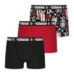 Lot de 3 boxers gar�on ecopack trio pop athena rouge - print - noir