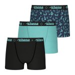 Lot de 3 boxers gar�on trio pop athena noir - print - menthe