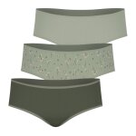 Lot de 3 boxers girl mode by uni kaki fumé - imprimé fleurs - u Lot de 3 boxers girl mode by uni kaki fumé - imprimé fleurs - u
