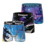 Lot de 3 boxers heroes turquoise / violet / noir / blanc