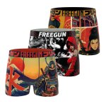 Lot de 3 boxers junior collection mangaka rouge / orange / jaune / beige / bleu