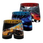 Lot de 3 boxers junior collection racers jaune / orange / rouge / bleu