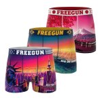 Lot de 3 boxers junior collection world painting rose / violet / orange / vert / jaune