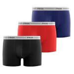 Lot de 3 boxers junior en coton color�s ceinture blanches frgn noir / rouge / bleu / blanc