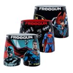 Lot de 3 boxers junior dc comics noir / gris / bleu / rouge / dor� / blan