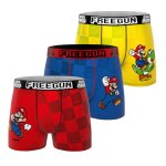 Lot de 3 boxers junior gar�on super mario bros rouge / bleu / jaune / vert