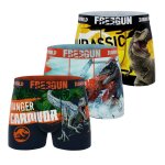 Lot de 3 boxers junior jurassic orange / vert / noir / turquoise