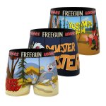 Lot de 3 boxers junior looney tunes bleu / beige / marron / noir / rouge