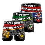 Lot de 3 boxers super mario kart rouge / noir / bleu / vert / gris / blan