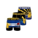 Lot de 3 boxers pokemon noir / bleu marine / jaune Lot de 3 boxers pokemon noir / bleu marine / jaune