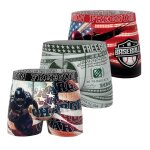 Lot de 3 boxers this is america rouge / blanc / vert