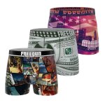 Lot de 3 boxers this is america violet / blanc / noir