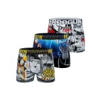 Lot de 3 boxers winter sport bleu / jaune / gris / blanc