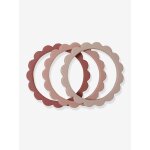 Lot de 3 bracelets de dentition fleur - rose