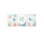 Lot 3 cadres muraux enfant univers oc�an multi coloured