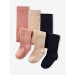 Lot de 3 collants bb maille vieux rose