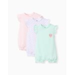 Lot de 3 combishorts sans manches en coton multicolore
