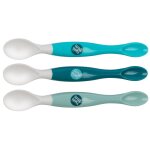 Lot de 3 cuill�res � double embout ourson bleu