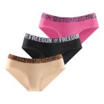 Lot de 3 culottes en coton bestial noir / rose / beige / marron