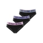 Lot de 3 culottes en coton ethnik noir / rose / bleu