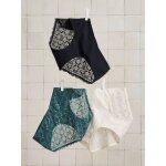 Lot de 3 culottes de grossesse coton / dentelle vert meraude