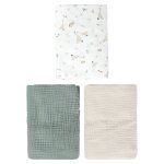Lot de 3 draps housses couffin en coton sidonia beige, vert, sidonia Lot de 3 draps housses couffin en coton sidonia beige, vert, sidonia