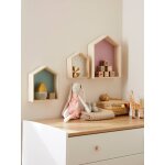 Lot de 3 �tag�res maison bois rose
