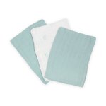 Lot de 3 gants de toilette vert