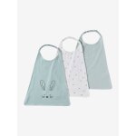 Lot 3 grands bavoirs vert sauge