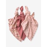 Lot 3 langes b�b� gaze coton rose imprim�