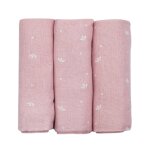 Lot de 3 langes pour bb rose