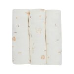 Lot de 3 langes en coton b�b� beige
