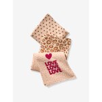 Lot de 3 langes en gaze de coton lovely léo rose imprimé Lot de 3 langes en gaze de coton lovely léo rose imprimé