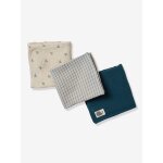 Lot de 3 langes en gaze de coton navy sea lot bleu Lot de 3 langes en gaze de coton navy sea lot bleu