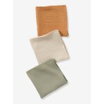 Lot de 3 langes unis en gaze de coton bio * multicolore