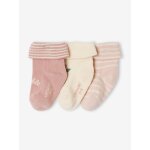 Lot de 3 paires de chaussettes adorable bébé fille bois de rose Lot de 3 paires de chaussettes adorable bébé fille bois de rose