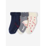 Lot de 3 paires de chaussettes b�b� fille coeurs lot �cru