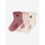 Lot 3 paires de chaussettes fleurs bébé fille bois Lot 3 paires de chaussettes fleurs bébé fille bois