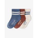 Lot 3 paires de chaussettes rayées sport bébé garçon bleu jean Lot 3 paires de chaussettes rayées sport bébé garçon bleu jean