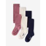 Lot de 3 paires de collants fille mauve