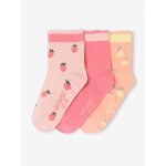 Lot de 3 paires de mi - chaussettes fruits fille assorties