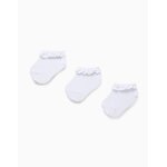 Lot de 3 paires de socquettes avec d�tail en dentelle blanc