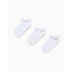 Lot de 3 paires de socquettes avec d�tail en dentelle blanc