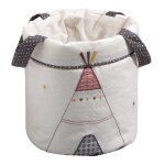 Lot de 3 pani�res gigognes en tissu en coton - timouki beige